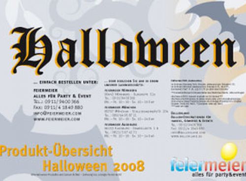 Poster mit Produktprogramm und Halloween-Special
